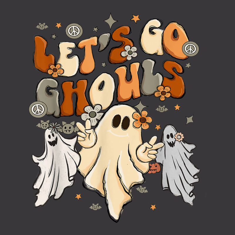 Cute Hippie Halloween Ghost Graphic For Women Lets Go Ghouls Ladies Curvy T-Shirt by Garnet | Artistshot