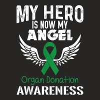 Hero Now Angel  Organ Donation Awareness Supporter Ribbon Ladies Fitted T-shirt | Artistshot