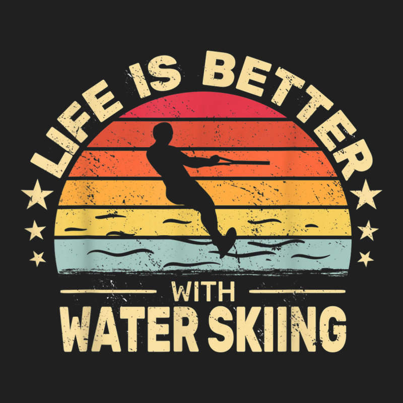 Life Is Better With Water Skiing Retro Men Waterskiing Ladies Polo Shirt by Color | Artistshot