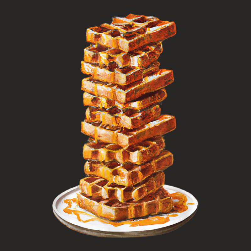 Tall Stack Of Waffles And Syrup Ladies Fitted T-Shirt by Outpost | Artistshot