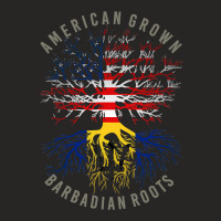 American Grown Barbadian Roots Usa Barbados Flag Heritage T Shirt Ladies Fitted T-shirt | Artistshot