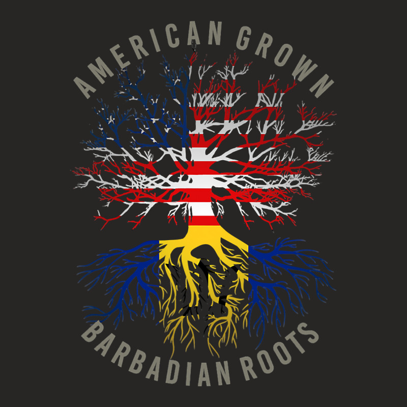 American Grown Barbadian Roots Usa Barbados Flag Heritage T Shirt Ladies Fitted T-Shirt by Cardenas | Artistshot