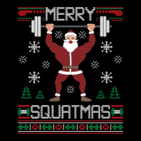 Merry Squatmas Ugly Christmas Sweater Squat Gym Santa Claus Pullover H Cropped Hoodie | Artistshot