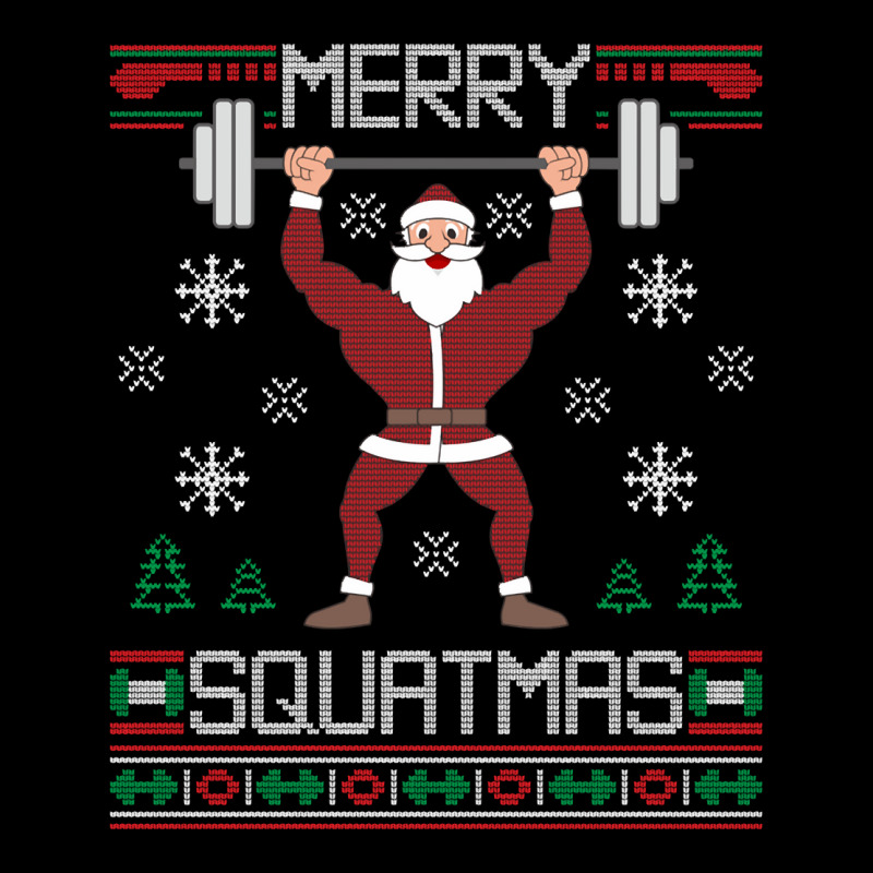 Merry Squatmas Ugly Christmas Sweater Squat Gym Santa Claus Pullover H Cropped Hoodie by povyvexumi3 | Artistshot