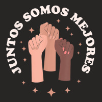 Juntos Somos Mejores Bilingual Spanish Teacher Melanin Ladies Fitted T-shirt | Artistshot