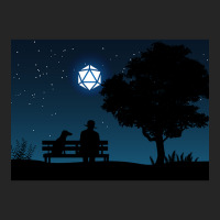 Lonely Man Under The D20 Dice Moon Rpg Night Roleplaying Landscapes Unisex Hoodie | Artistshot