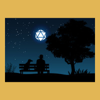 Lonely Man Under The D20 Dice Moon Rpg Night Roleplaying Landscapes Vintage Hoodie And Short Set | Artistshot