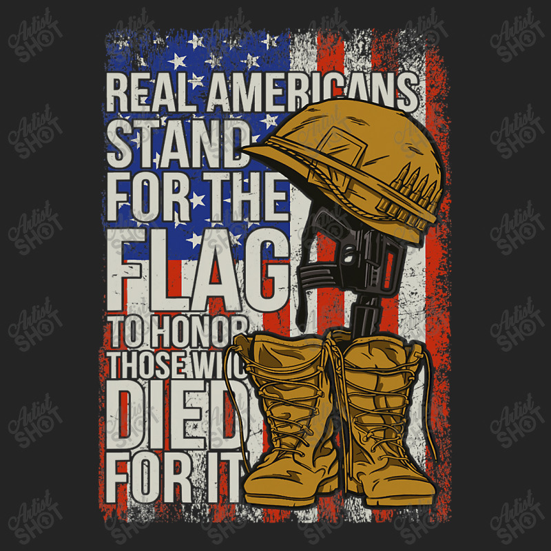 Americans Stand For The Flag To Hornor Those Who Died For It 141 3/4 Sleeve Shirt by White_Phantom | Artistshot