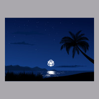 Moon Reflection Ocean D20 Dice Rpg Night Roleplaying Landscapes Youth 3/4 Sleeve | Artistshot