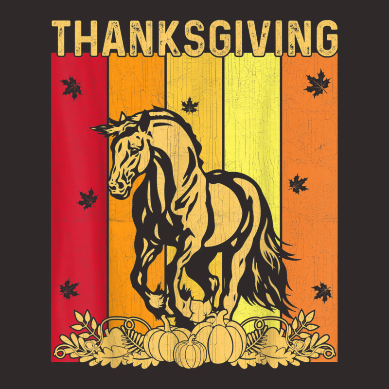 Thanksgiving Retro Horse Matching Family Pajamas Racerback Tank by Color | Artistshot