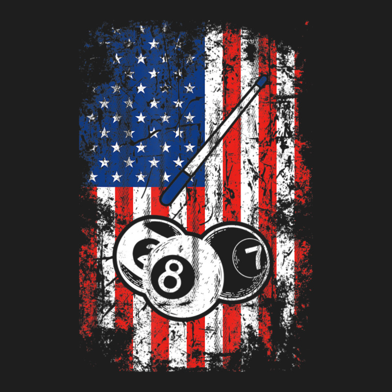 Billiards American Flag Cue Pool Balls Billiard Player Classic T-shirt by cm-arts | Artistshot