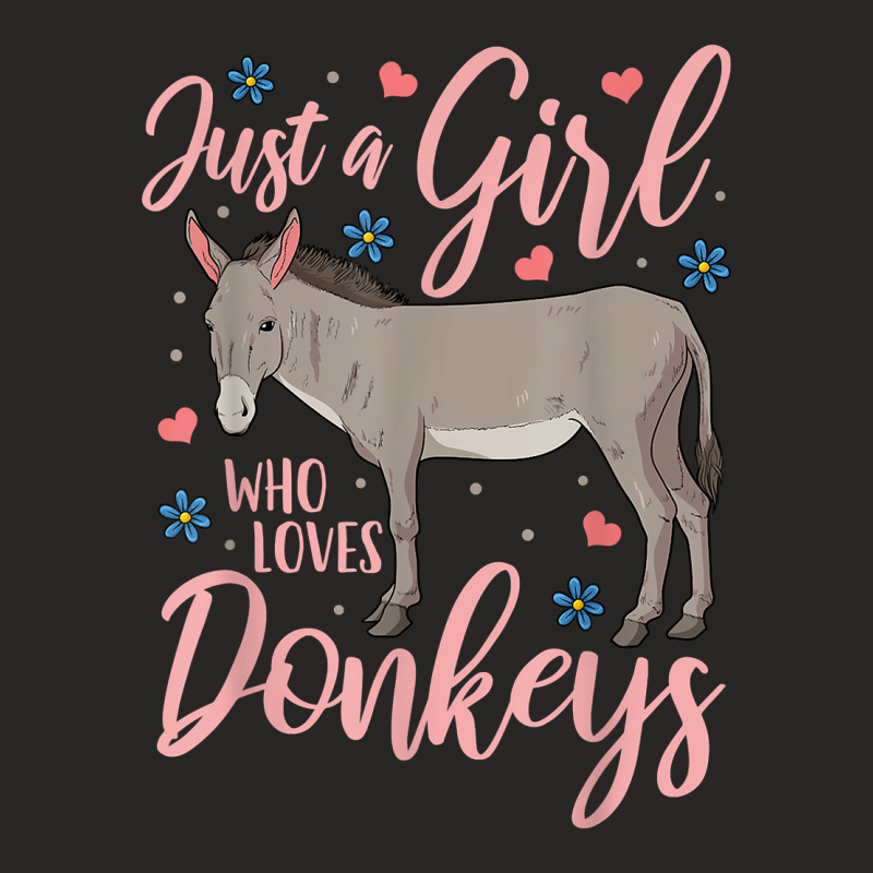 Donkey Just A Girl Who Loves Donkeys Funny Donkey Lover Gift T Shirt Ladies Fitted T-Shirt by cm-arts | Artistshot