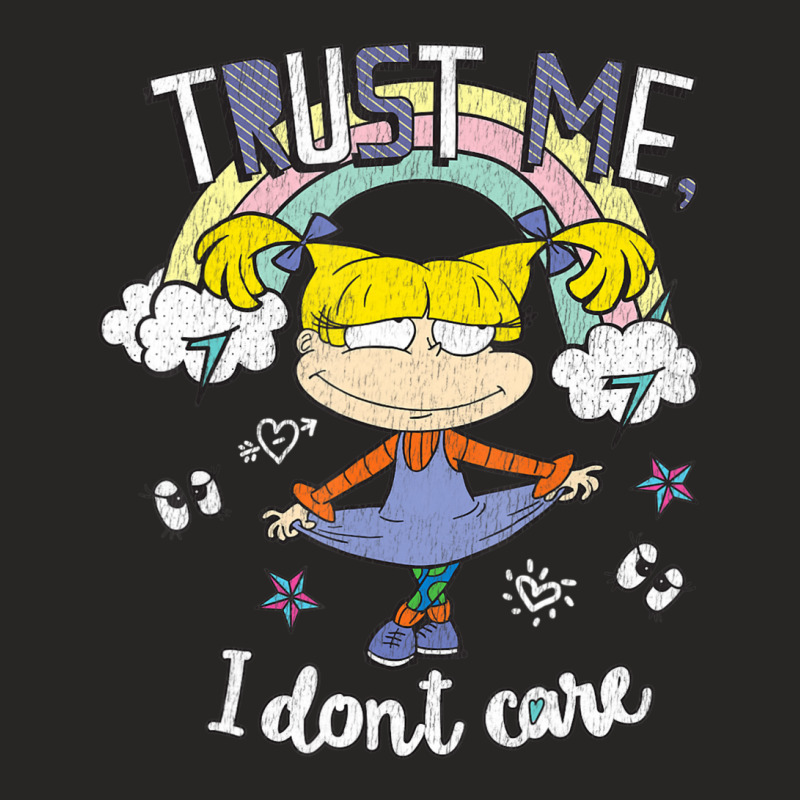 Rugrats Angelica Trust Me Don't Care Rainbow Ladies Fitted T-Shirt by cm-arts | Artistshot