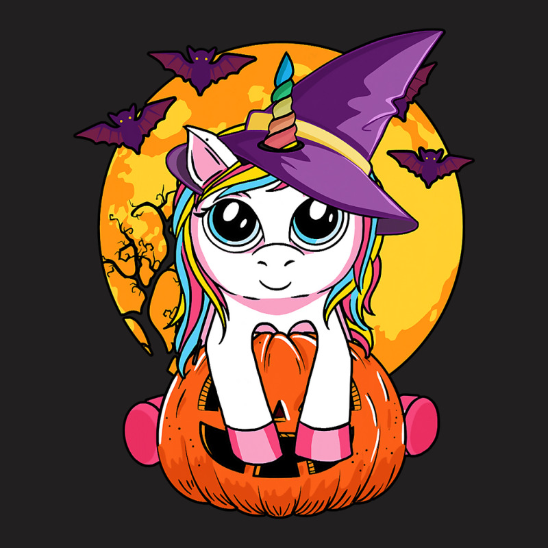 Cute Halloween Shirt Girls Kids Witchy Unicorn Halloween T Shirt T-shirt | Artistshot