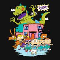 Rugrats Running Away From Reptar Scorecard Crop Tee | Artistshot