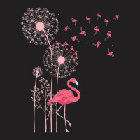 Flower Dandelion Exotic Animal Tropical Bird Pink Flamingo T-shirt | Artistshot