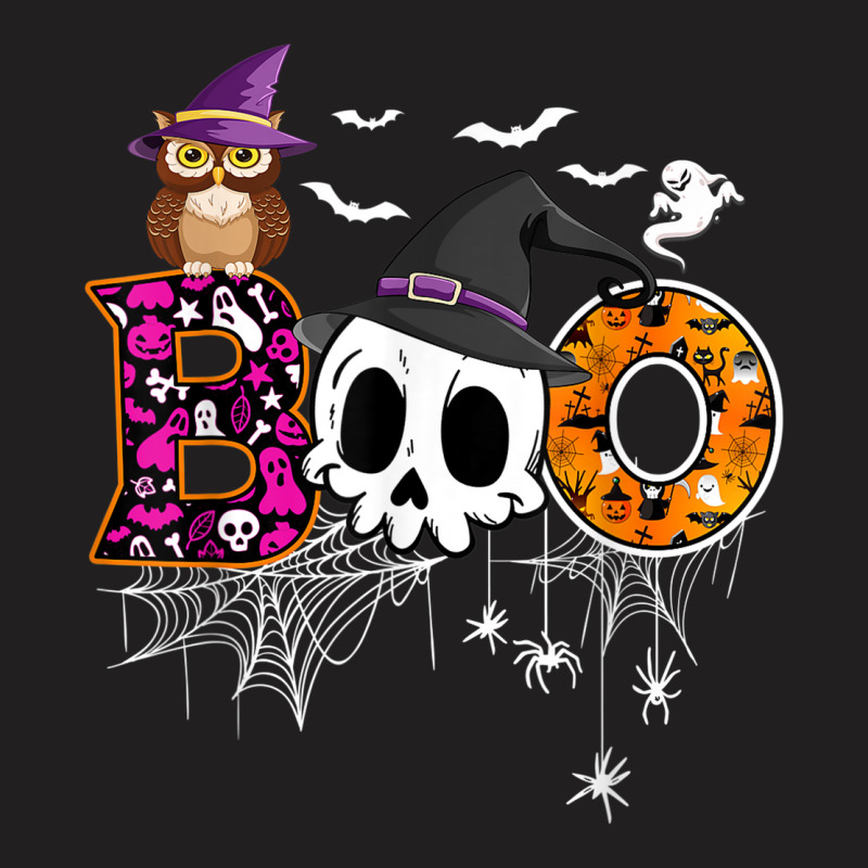 Boo Skull Own Witch's Hat And Ghost Funny Halloween Costume T-Shirt by Posh | Artistshot