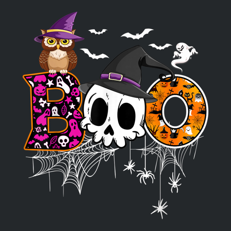 Boo Skull Own Witch's Hat And Ghost Funny Halloween Costume Crewneck Sweatshirt by Posh | Artistshot