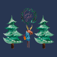 Moose With Christmas Present Ladies Denim Jacket | Artistshot