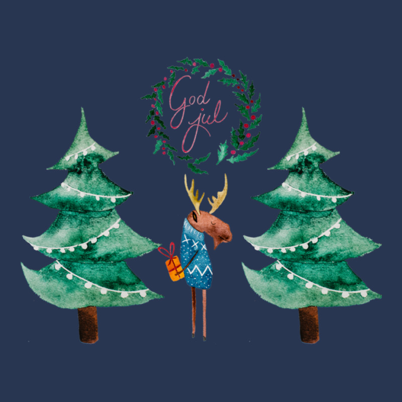 Moose With Christmas Present Ladies Denim Jacket by RILEYALLEN | Artistshot