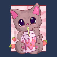 Strawberry Milkshake Cat For Women Girls, Kawaii Maneki Neko T Shirt Ladies Denim Jacket | Artistshot