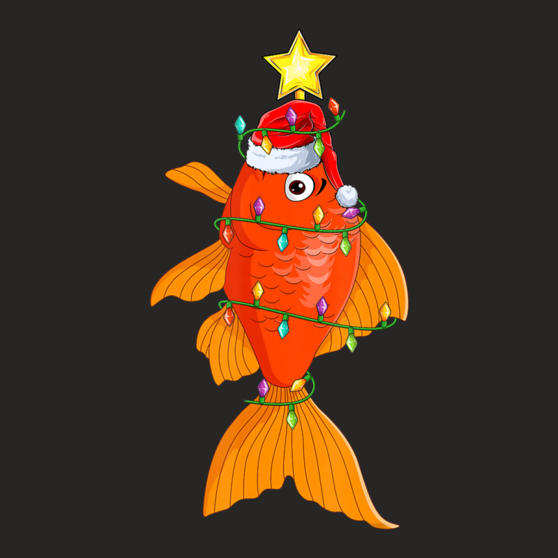 Goldfish Lighting Xmas Tree Matching Goldfish Christmas Ladies Fitted T-Shirt by cm-arts | Artistshot