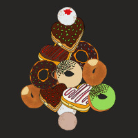 Donut Christmas Tree Festive Funny Holiday Food Meme T Shirt Ladies Fitted T-shirt | Artistshot