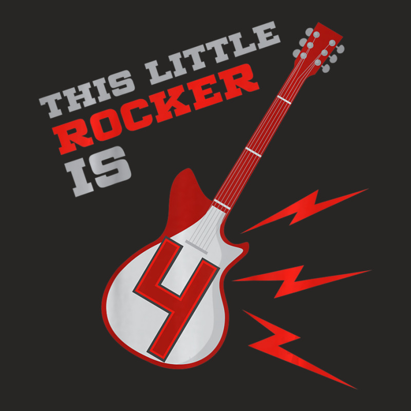 Kids 4th Birthday Girls Guitar Rock Music 4 Year Old Ladies Fitted T-Shirt by cm-arts | Artistshot