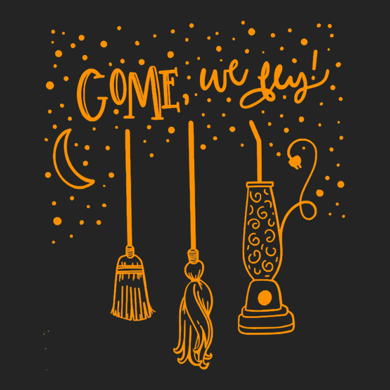 Come We Fly Witch Mop Broom Vacuum Flying Halloween Night T Shirt 3/4 Sleeve Shirt by WZ90 | Artistshot