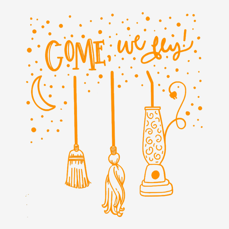 Come We Fly Witch Mop Broom Vacuum Flying Halloween Night T Shirt Baby Bibs by WZ90 | Artistshot