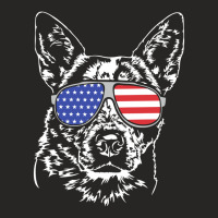 Australian Cattle Dog ,american Flag, Ladies Fitted T-shirt | Artistshot