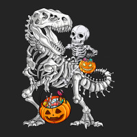 Skeleton Dinosaur T Rex Boys Halloween Mummy Funny Pumpkin 3/4 Sleeve Shirt | Artistshot