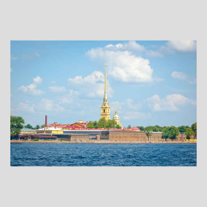 Peter And Paul Fortress In Saint Petersburg, Russia Premium Men's Polo Shirt by cm-arts | Artistshot