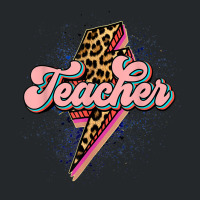 Back To School Teacher Leopard Lightning Bolt Motivational Crewneck Sweatshirt | Artistshot