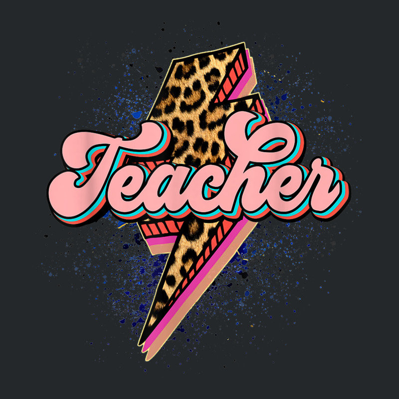 Back To School Teacher Leopard Lightning Bolt Motivational Crewneck Sweatshirt by Posh | Artistshot