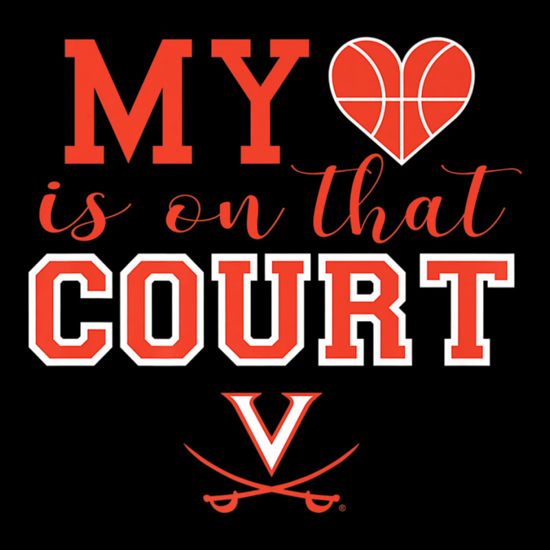 Virginia Cavaliers My Heart Is On That Court T Shirt Men's 3/4 Sleeve Pajama Set | Artistshot