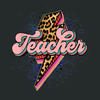 Back To School Teacher Leopard Lightning Bolt Motivational Women's Triblend Scoop T-shirt | Artistshot