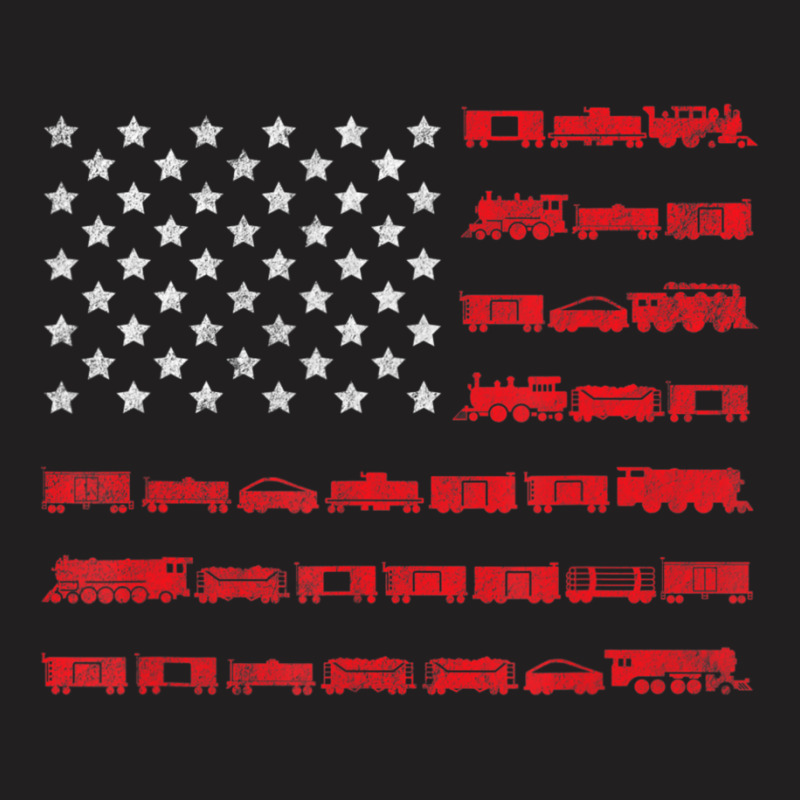 American Flag Railroad Train T-shirt | Artistshot