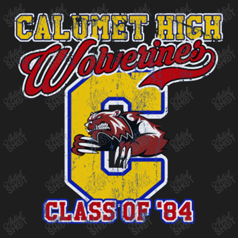 Faktory 47 Calumet High School Wolverines Class of '84 - Men's T-Shirt Medium / Blue