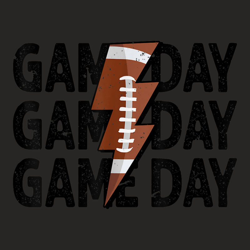 Vintage Game Day Football Lightning Bolt Funny Team Sport Ladies Fitted T-Shirt by Fashonus | Artistshot