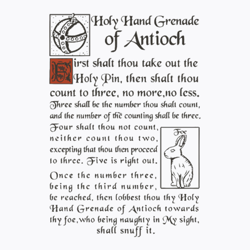 Holy Hand Grenade Script Holy Grail T-shirt | Artistshot