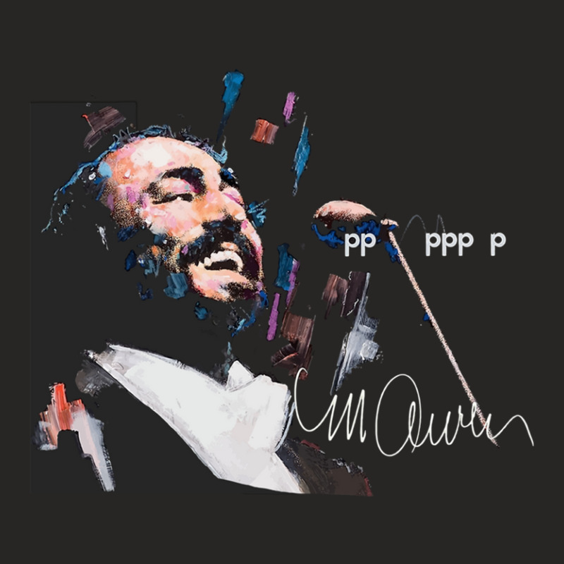 Original Portrait Of Luciano Pavarotti Ladies Fitted T-shirt | Artistshot