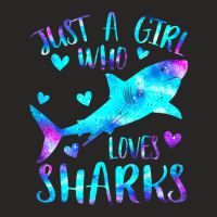 Just A Girl Who Loves Sharks Watercolor Shark Ladies Fitted T-shirt | Artistshot