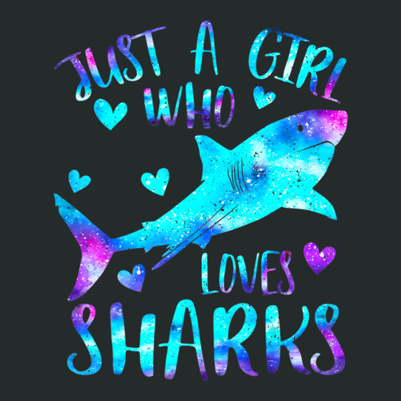 Just A Girl Who Loves Sharks Watercolor Shark Women's Triblend Scoop T-shirt by cm-arts | Artistshot