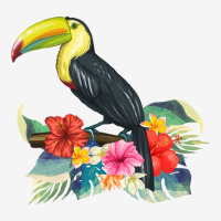 Toucan Exotic Birds Tropical Flowers Leaf Bird Of Paradise Sweatshirt Adjustable Cap | Artistshot