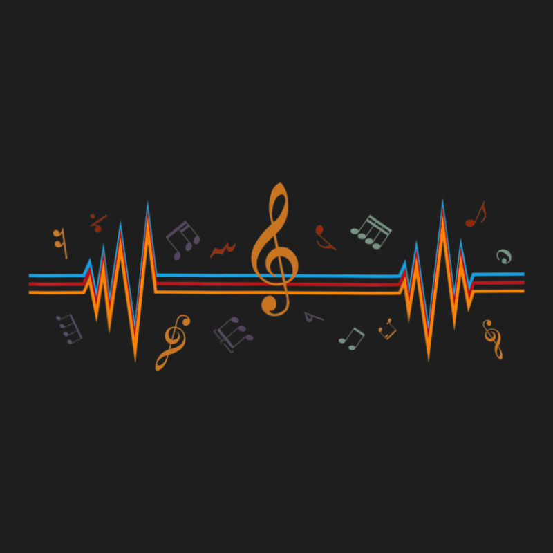 Music Notes Heartbeat For Music Lover Classic T-shirt | Artistshot