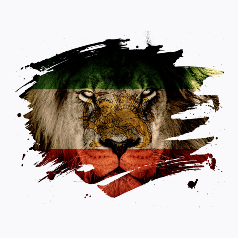 Persia Flag & African Lion Picture   Persian Pride Pullover Hoodie T-shirt | Artistshot