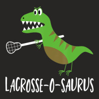 Lacrosse Lax Player Dinosaur Dino Lover Sport Ladies Fitted T-shirt | Artistshot