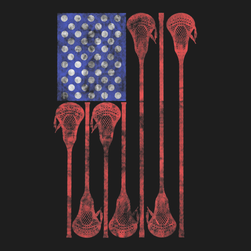 Lacrosse Stick Lax American Flag Classic T-shirt by cm-arts | Artistshot