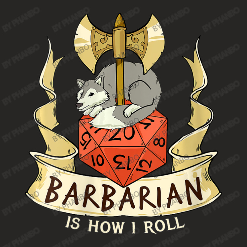 W20 Barbarian Roll 20-sided Dice Role Play Dungeon Fantasy Ladies Fitted T-Shirt by PhanBo | Artistshot